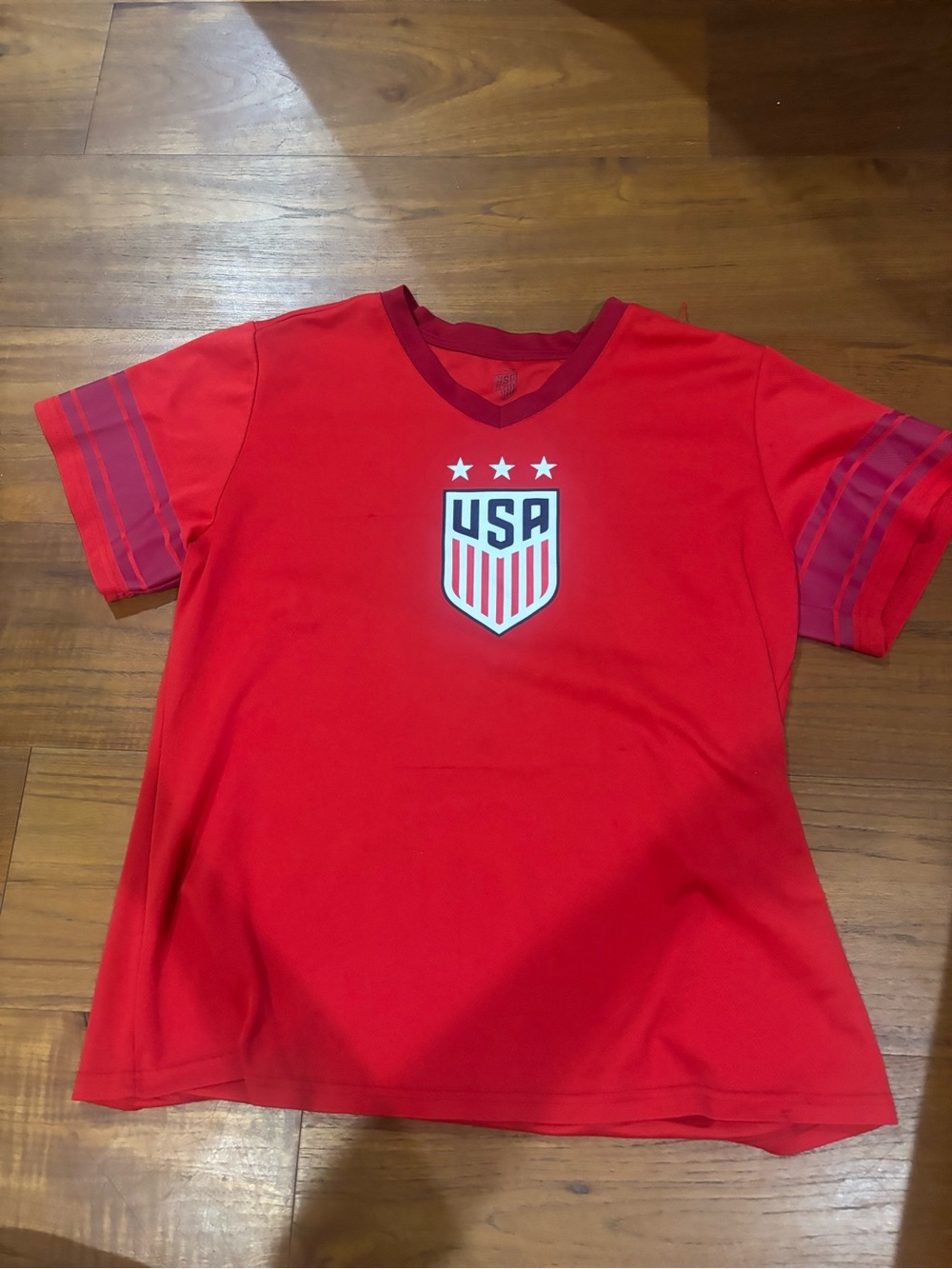 Active USA Red Girls' Soccer Jersey with Shield Crest
